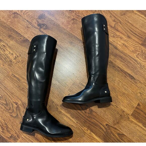 Franco Sarto Women's Henrietta Faux Leather Riding Boots Black Size 6 NWOB - Picture 1 of 13